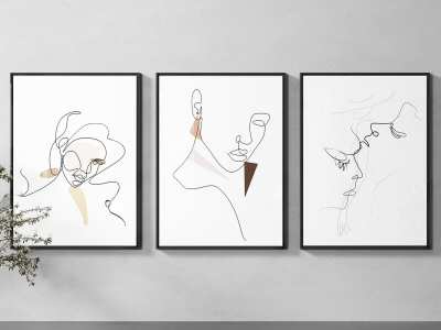 北欧装饰画组合3D模型下载